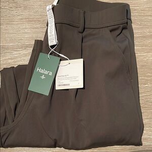 HALARA Flex High Waisted Plicated Side Pocket Straight Leg Work Pants (Forest)